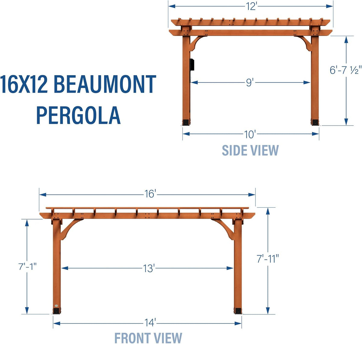 Discovery 16x12 Cedar Pergola