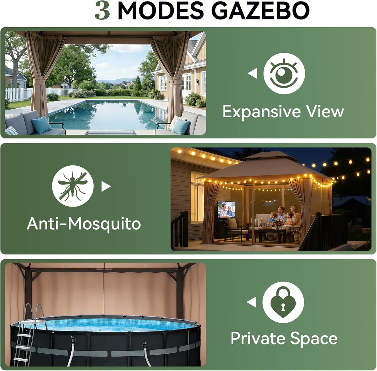 12'x10' Outdoor Gazebo Canopy