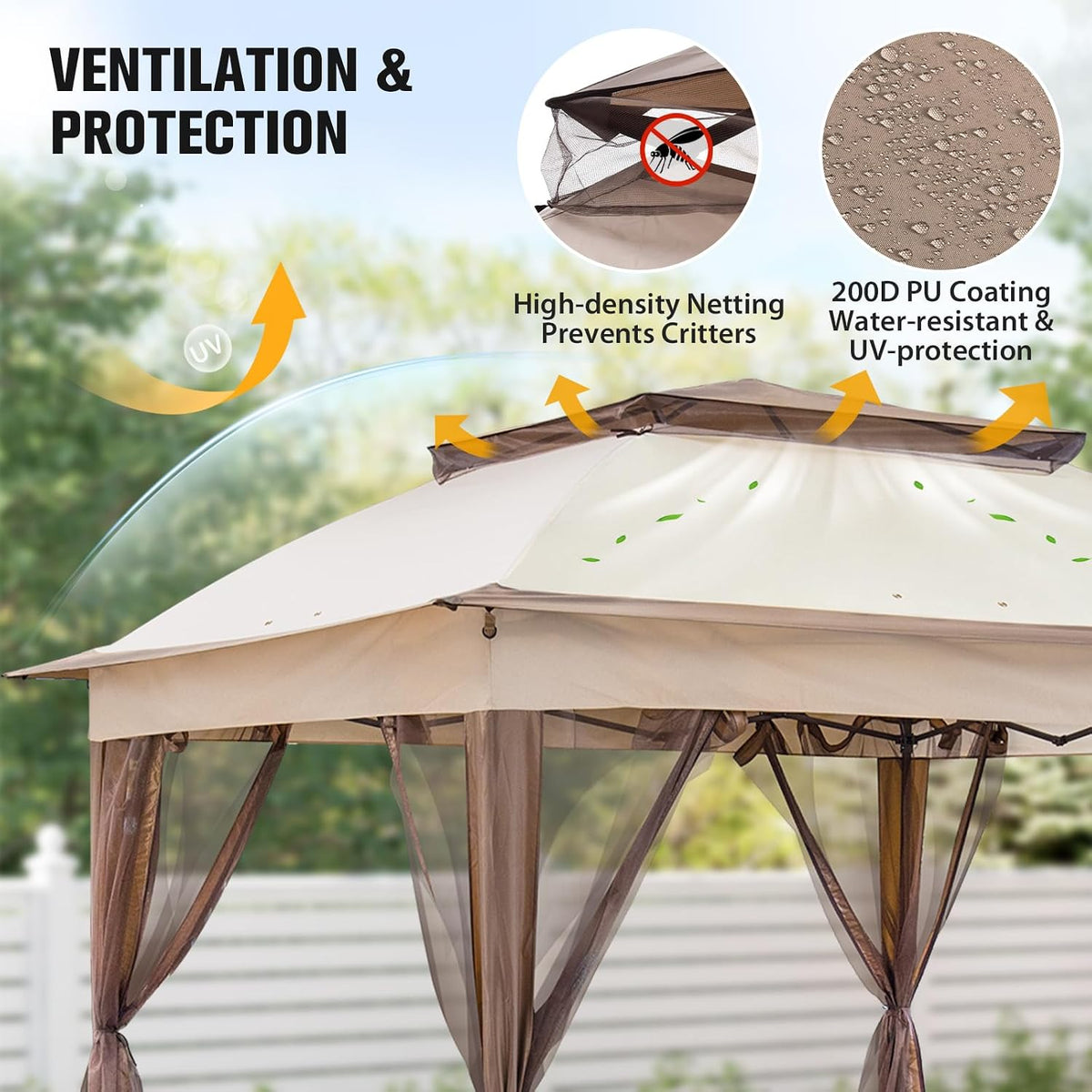 11'x11' Beige Pop Up Gazebo