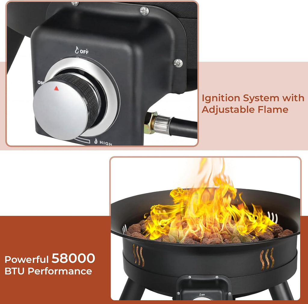 24" Portable Propane Fire Pit