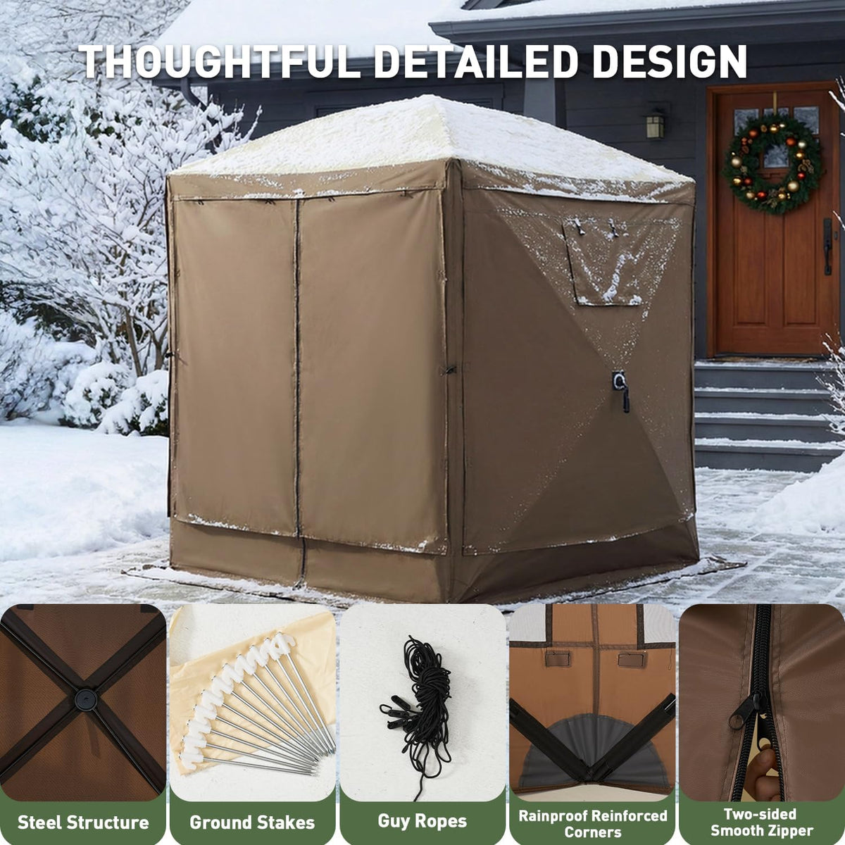 10'x10' Brown Pop Up Screen Gazebo