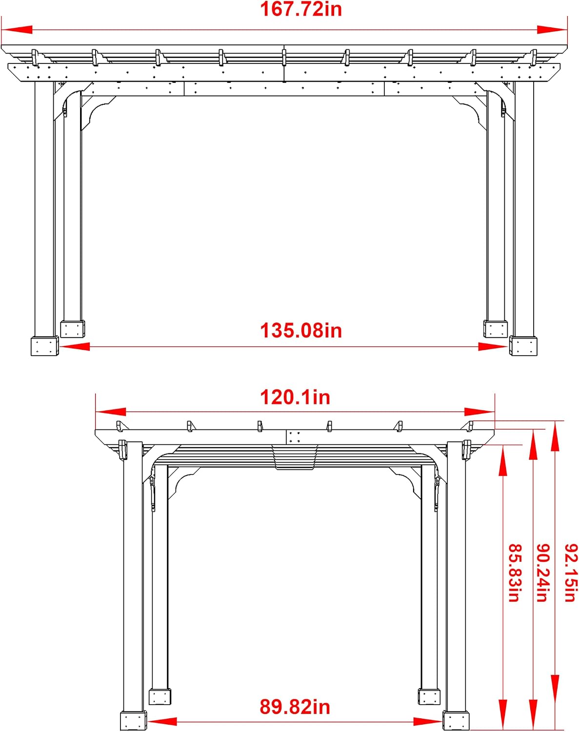10x14 Cedar Wood Pergola