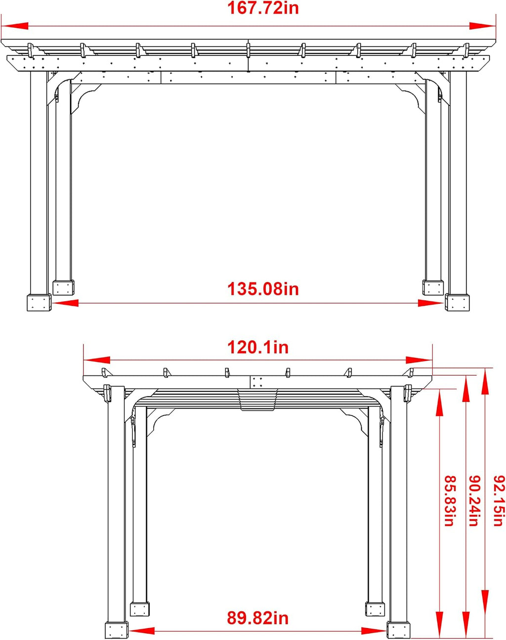 10x14 Cedar Wood Pergola