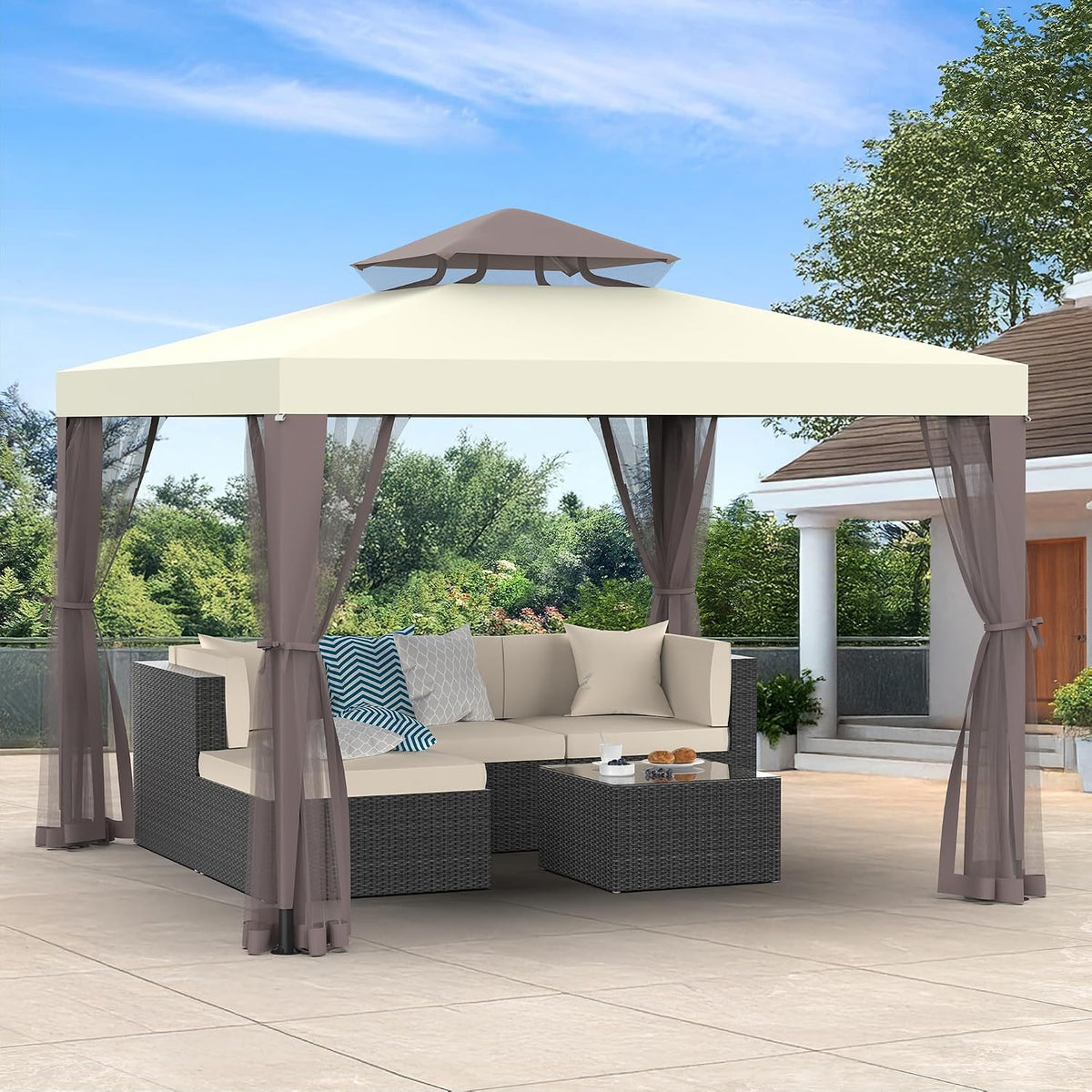 10'x10' White Gazebo Canopy Tent