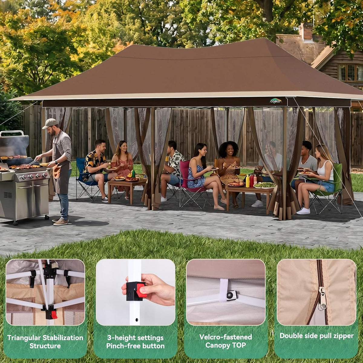 12'x20' Pop Up Screened Gazebo