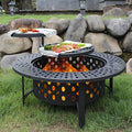 36" Wood Burning Fire Pit with 2 Grills
