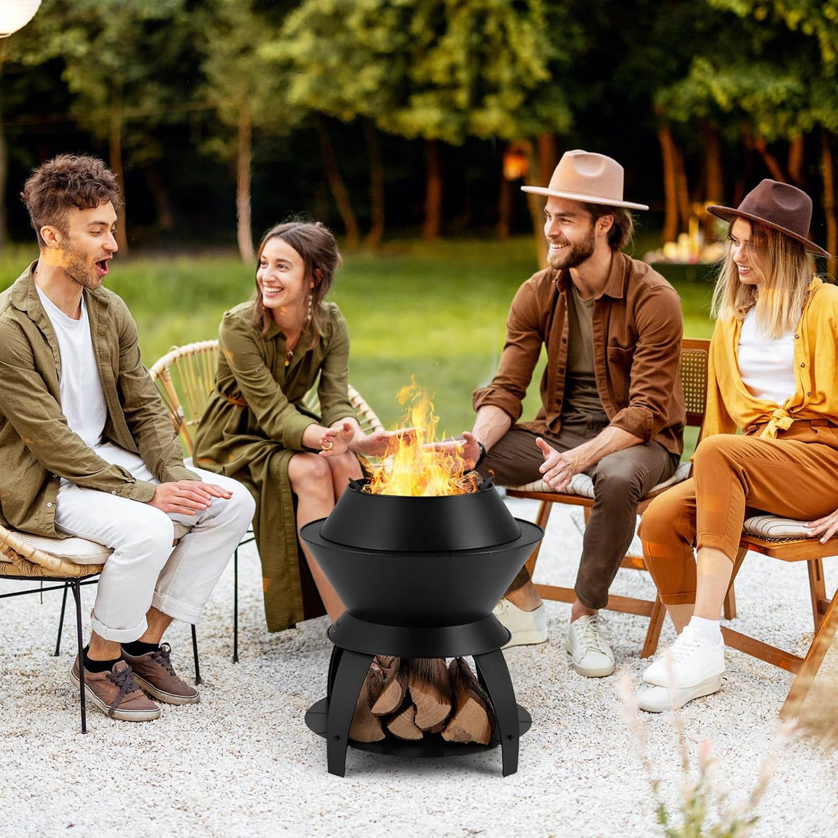 20" Metal Wood Burning Fire Pit