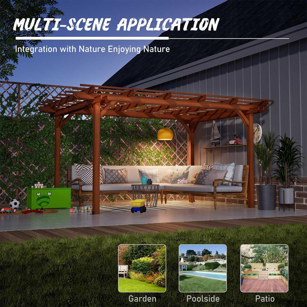 12x10 FT Wood Patio Pergola