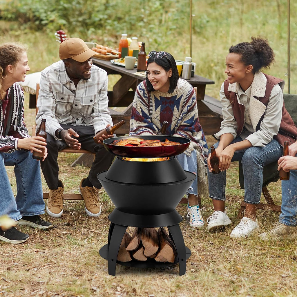 20" Metal Wood Burning Fire Pit