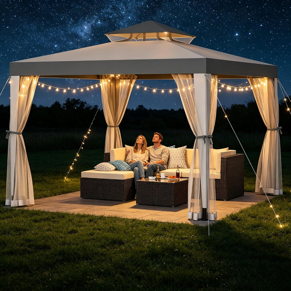 10'x10' Gray Gazebo Canopy Tent