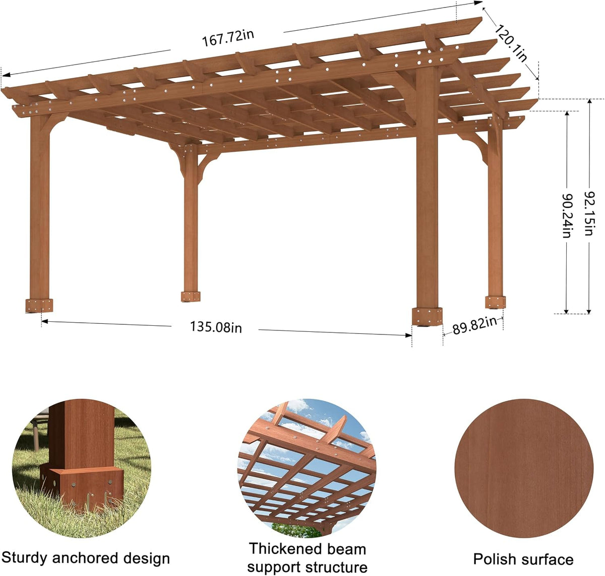 10x14 Cedar Wood Pergola