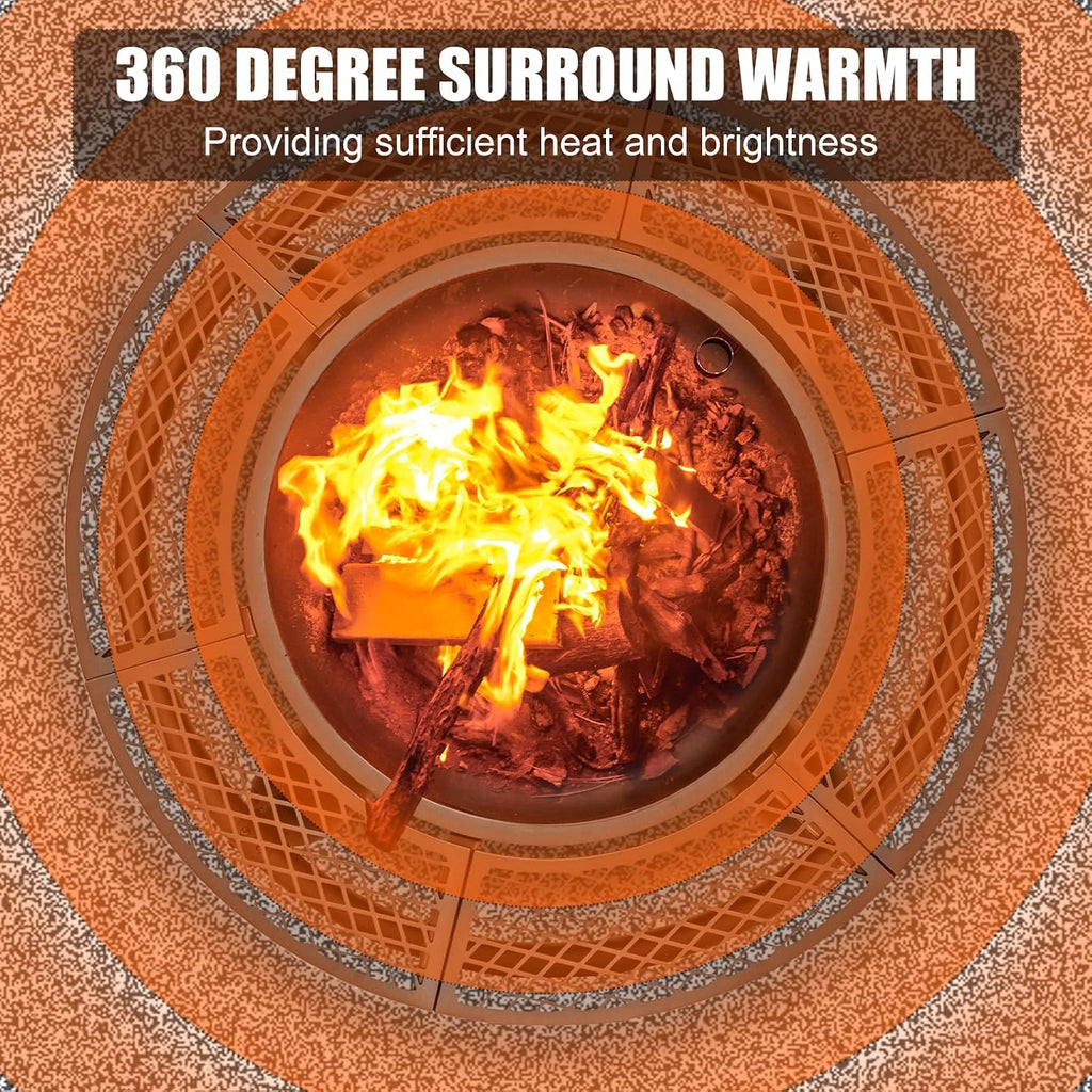 47" Large Fire Pit with 2 Grills