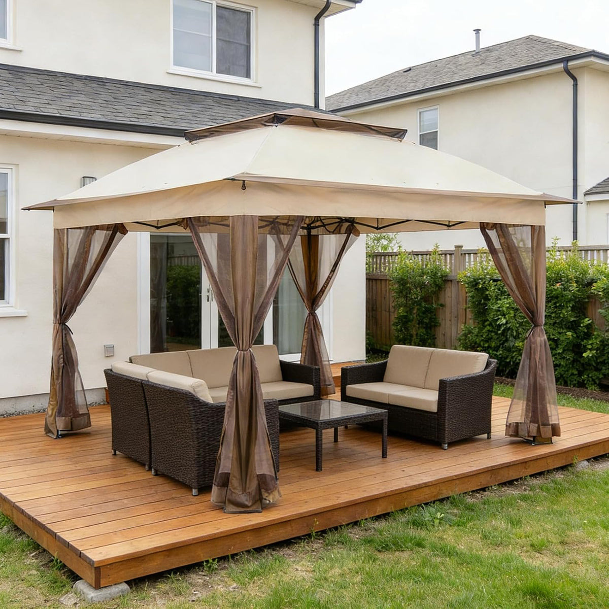 11'x11' Beige Pop Up Gazebo