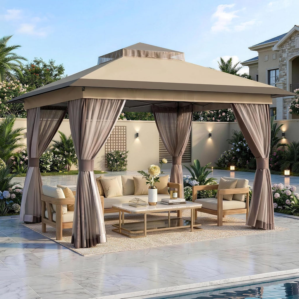 11'x11' Pop Up Gazebo with Double Vented Roof
