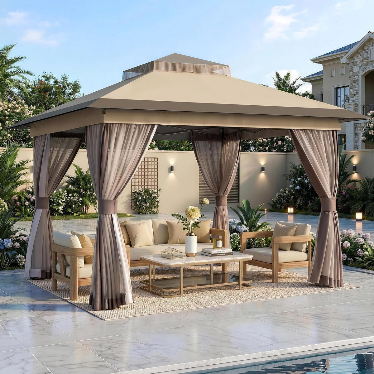 11'x11' Pop Up Gazebo with Double Vented Roof