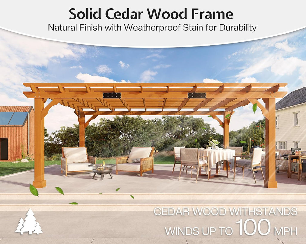 12x16 Cedar Wood Pergola