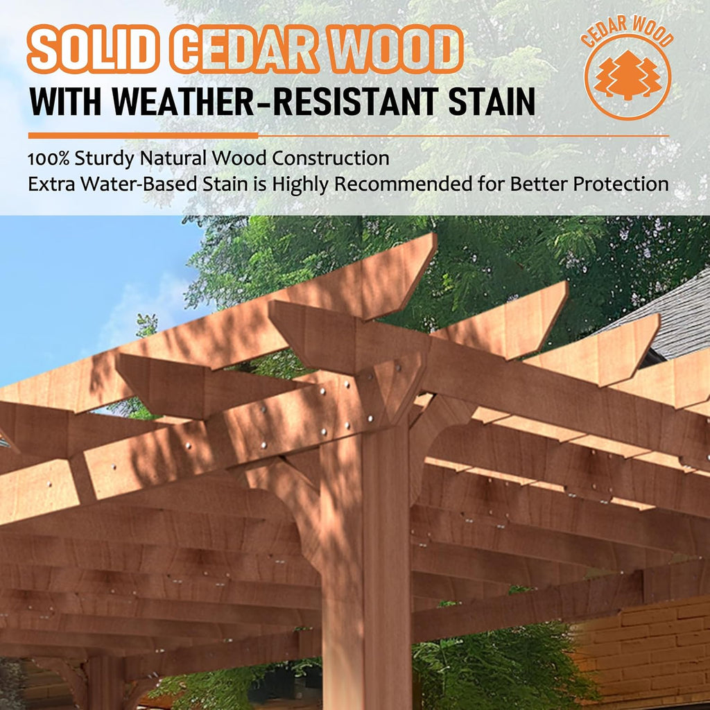 12x16 Cedar Wood Pergola