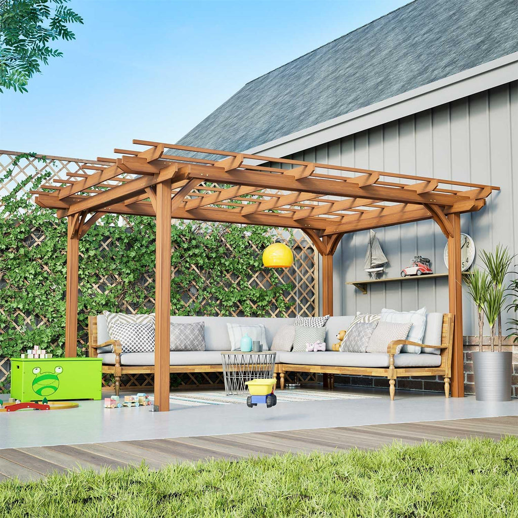 12x10 FT Wood Patio Pergola