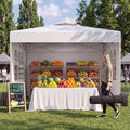 10'x10' White One Push Pop Up Canopy Tent