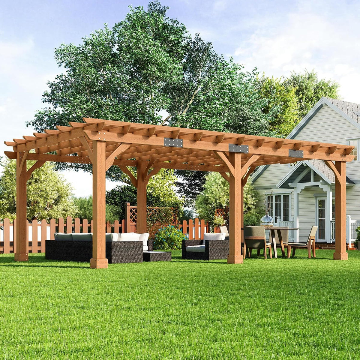 12x20FT Cedar Wood Pergola