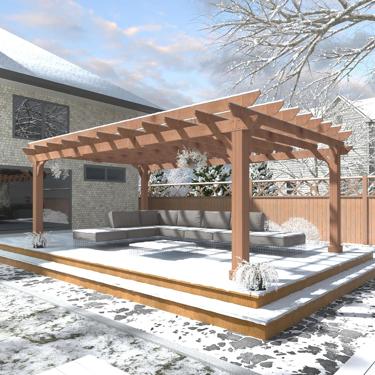 12x16 Cedar Wood Pergola