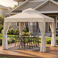 10'x10' Beige Outdoor Gazebo