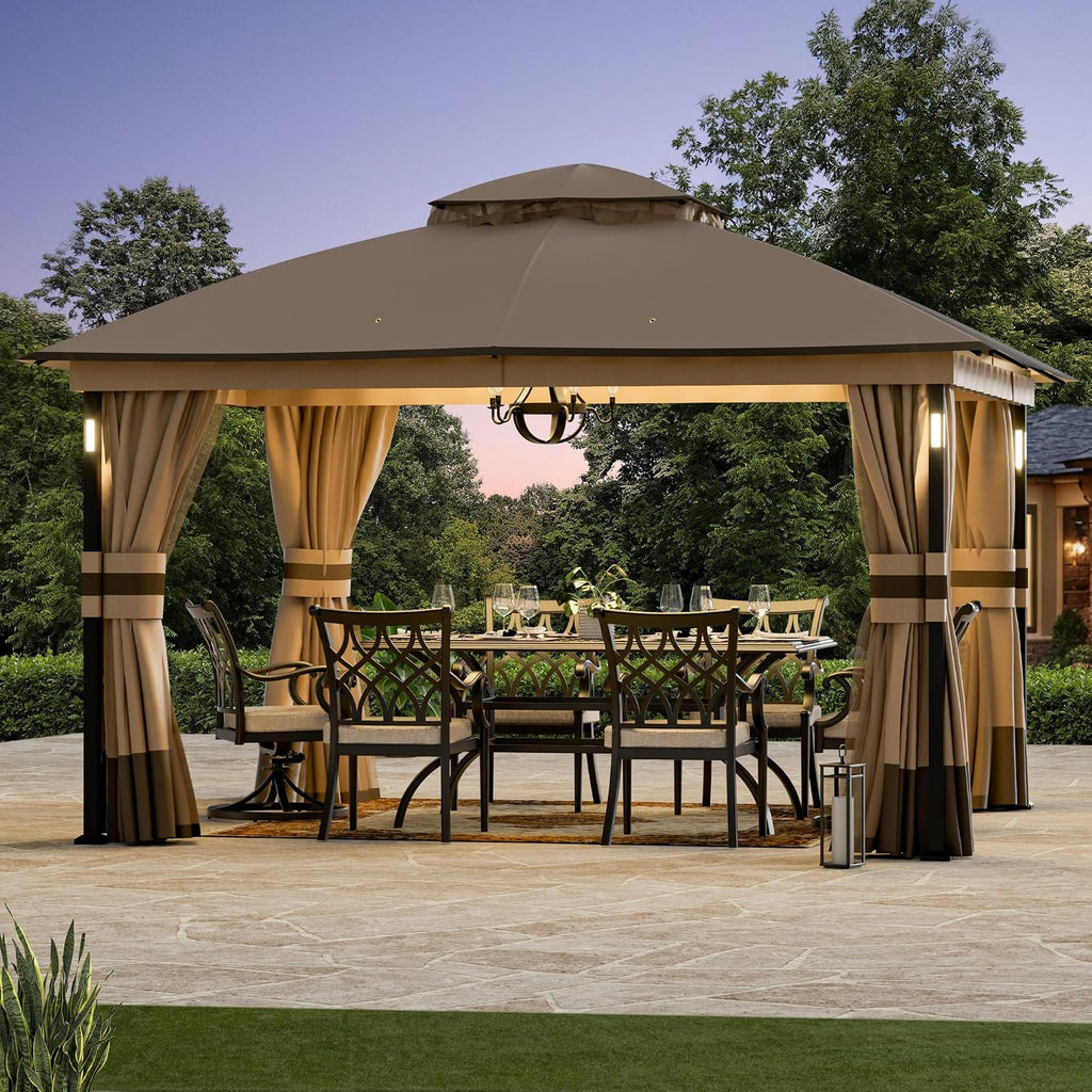 11'x13' Soft-Top Gazebo with LED & Bluetooth Speaker