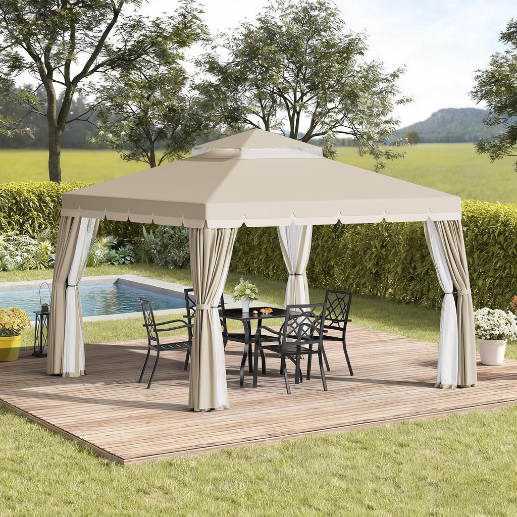 10'x10' Beige Outdoor Gazebo