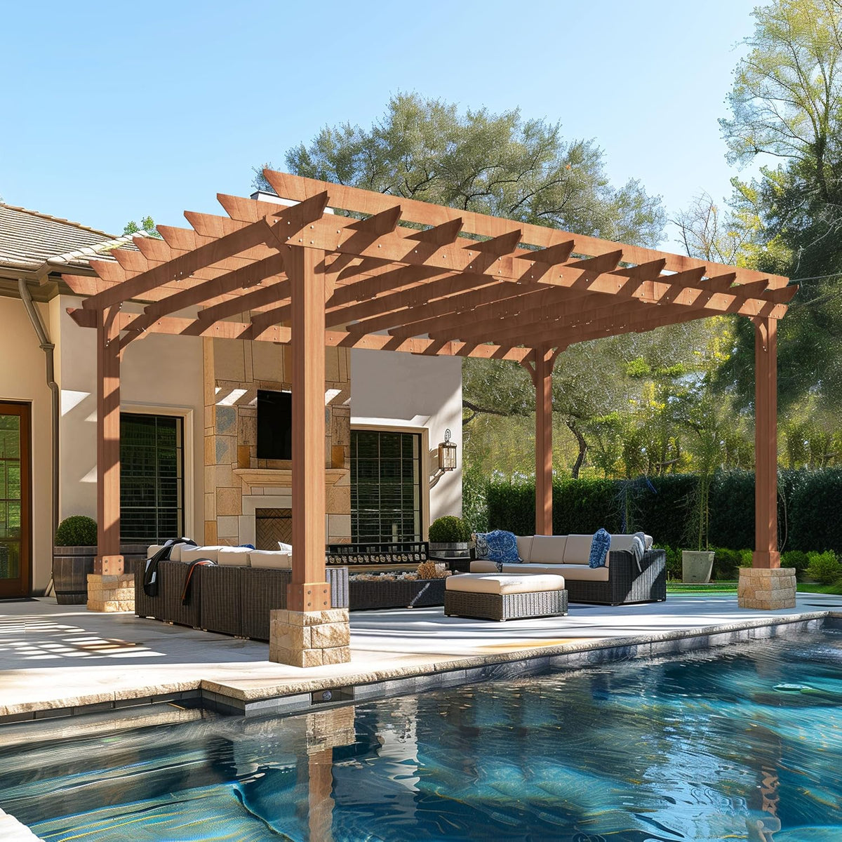 12x16 Cedar Wood Pergola