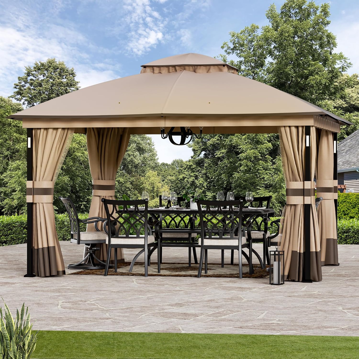 11'x13' Soft-Top Gazebo with LED & Bluetooth Speaker
